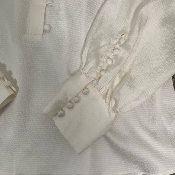 Rye Grass women’s Ivory color free flow Blouse top Size L - Picture 4 of 11